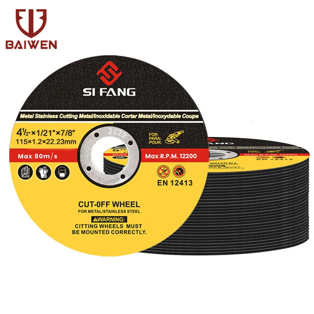 

4.5'' Metal Grinding Cutting Disc 115mm Round Cut Off Wheel Resin Double Mesh Stainless Steel Wheels for Iron Steel Pipe 5-50Pcs