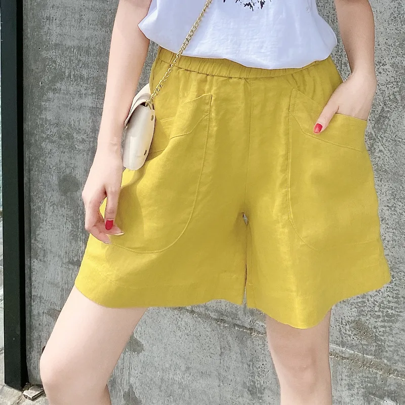 

Shorts Women Fashion Casual High Fashion Waist Pocket With Sashes Khaki Trouser Hrarjuku Autumn one