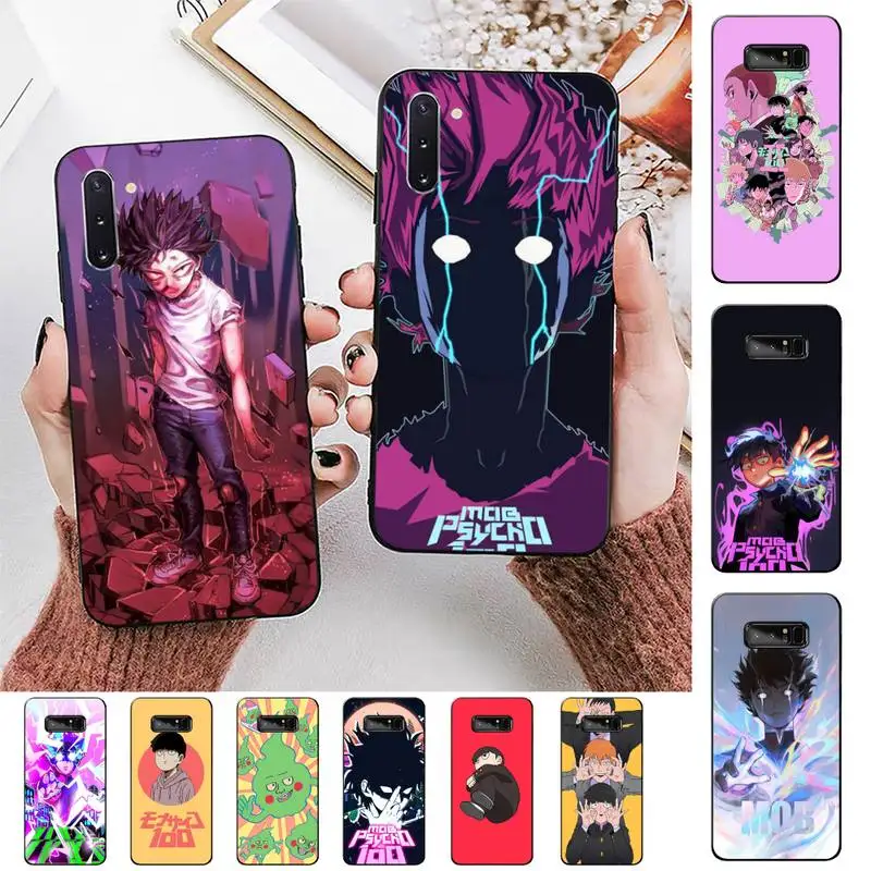 

FHNBLJ Anime Mob Psycho 100 Phone Case for Samsung Note 3 4 5 7 8 9 10 20 pro lite ultra for Oppo A9 2020