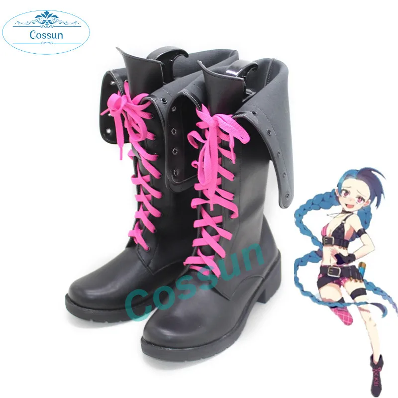 

Game LOL Jinx Cosplay Shoes PU Leather Shoes Halloween Carnival Boots Cosplay Props Custom Made Halloween cosplay boots