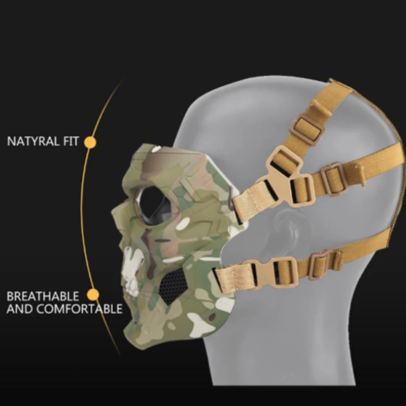 

Hot Selling Skull Skeleton Full Face Mask Hunting Costume Cosplay Game for Halloween Party LBV