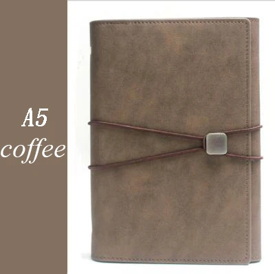 coffee A5 планировщик, блокнот, 6 колец, школьные канцелярские принадлежности, дневник, органайзер, заправка, журнал, программа руководителя, Многофункциональный офис - Цвет: coffee