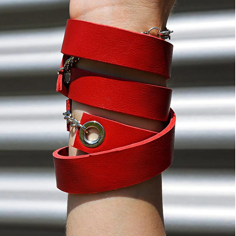 YD&YDBZ New Designer Leather Bracelet For Women Leather Jewelry Red Chain Bracelets Punk Bohemia Jewellery Fashion Accessories