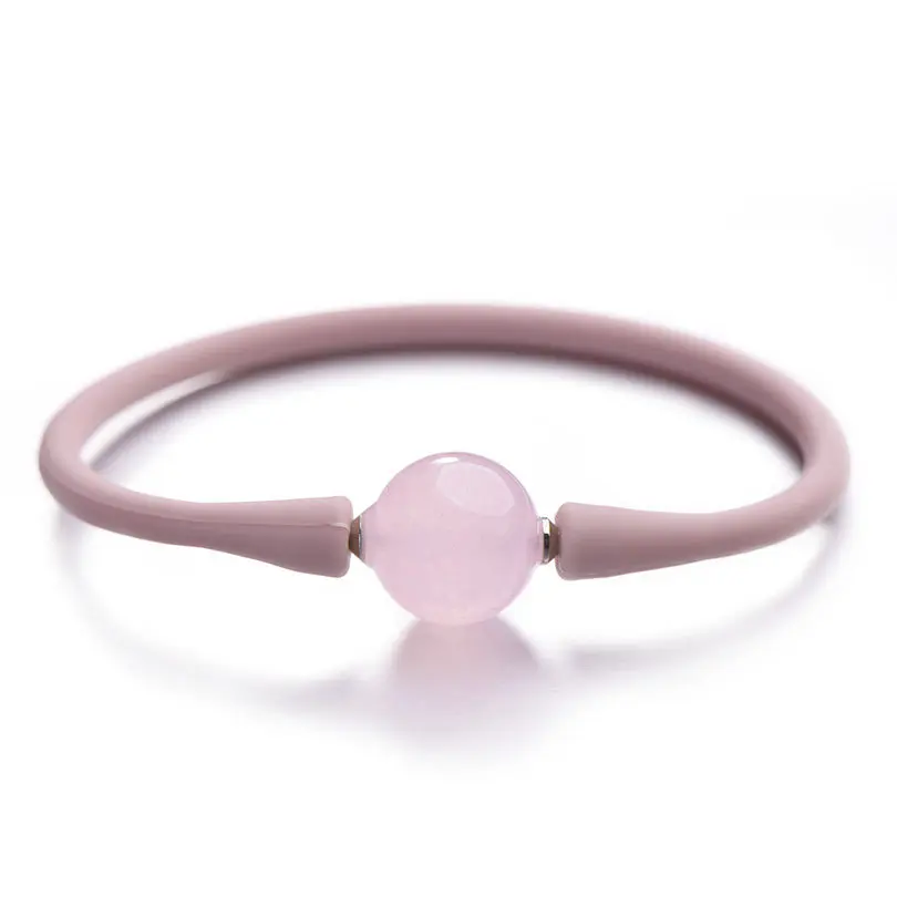 pink lt pink Pipitree простой силикон Унисекс Браслет 14 мм Инь Ян очаровательные каменные бусины браслеты для женщин мужчин пара ювелирных изделий Pulsera mujer - Окраска металла: pink lt pink