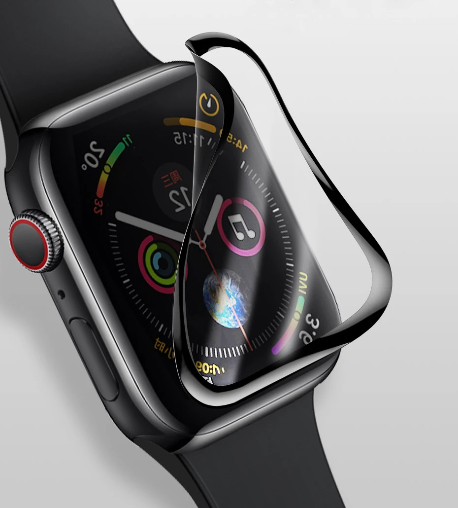 Мягкое закаленное стекло Baseus 0,2 мм для iWatch 4 40 44 мм 3D изогнутое полное покрытие Защитная пленка для iWatch 3 2 1 38 42 мм стекло