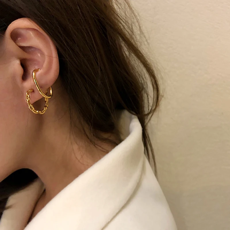 GHIDBK изысканные открытые многослойное платье в форме цепи серьги кольца для