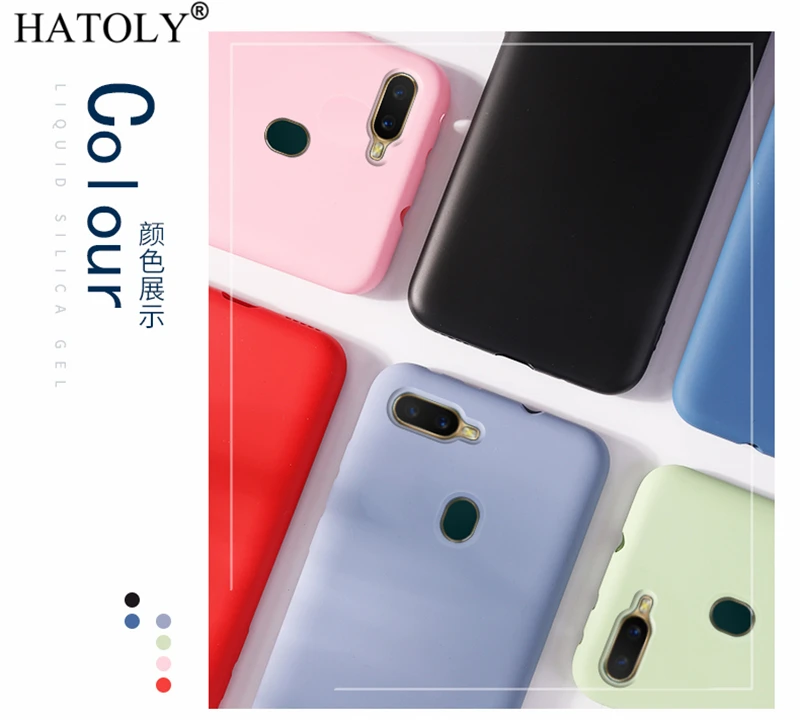 hatoly skin friendly case for oppo ax7 liquid silicone cases for oppo ax7 cph1901 slim soft tpu microfiber cover oppo ax7 free global shipping