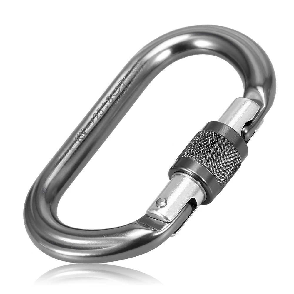 25KN Srew Locking Gate Carabiner Heavy Duty D Shape Climbing Rappelling Canyoning Hammock Clip | Спорт и развлечения