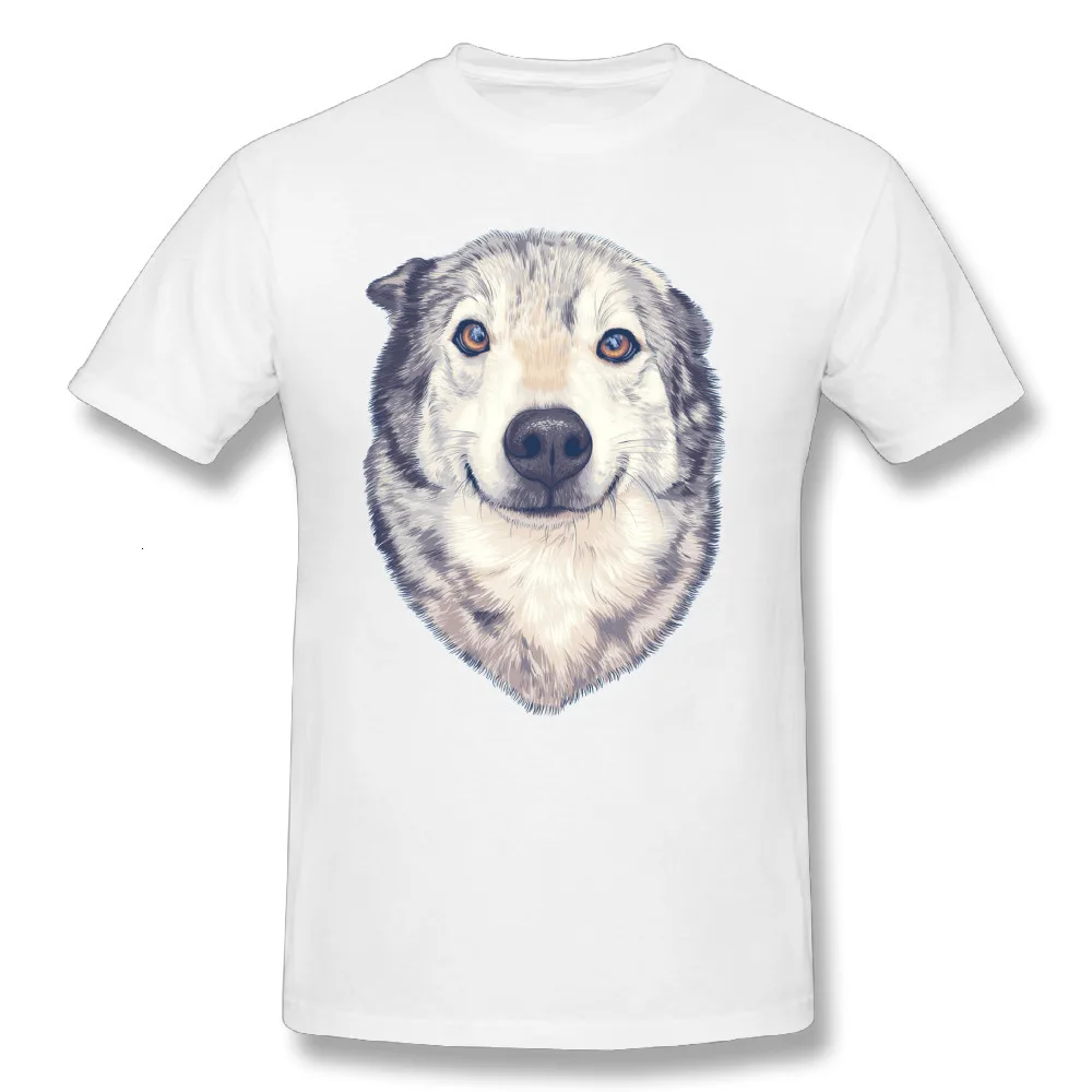 Новинка футболка с изображением Сибирского хаски Мужская круглым вырезом Милая