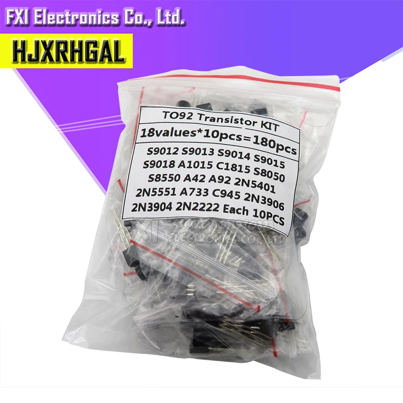 18valuesX10pcs = 180 шт. 2N2222 S9012 S9013 S9014 A1015 C1815 S8050 S8550 TO-92 транзисторный компонент Ассорти Набор Новый исследовательский клиентский