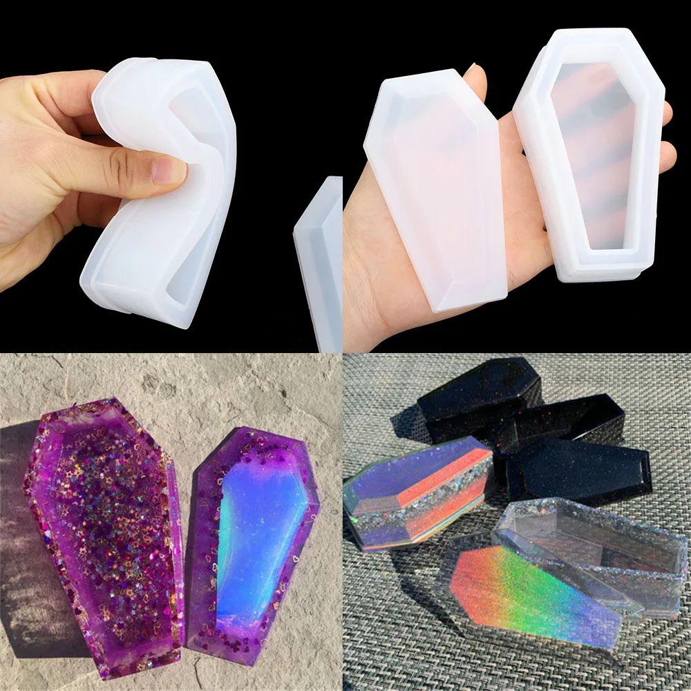 Гроб безделушка коробка силиконовая форма Хэллоуин готический контейнер Kawaii Goth