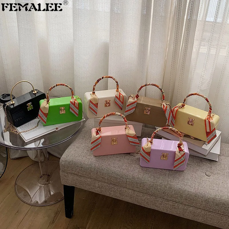 

2021 Designer Fashion Female PVC Handbags Luxury Party Scarves Shoulder Purses For Women Ins Trendy Candy Color Totes Ladies Sac