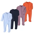 InsКомбинезоны для маленьких девочек, коллекция 2022 года, весенне-осенняя хлопковая одежда для мальчиков возрастом от 0 до 12 месяцев, комбинезоны с длинными рукавами и застежкой-молнией для новорожденных