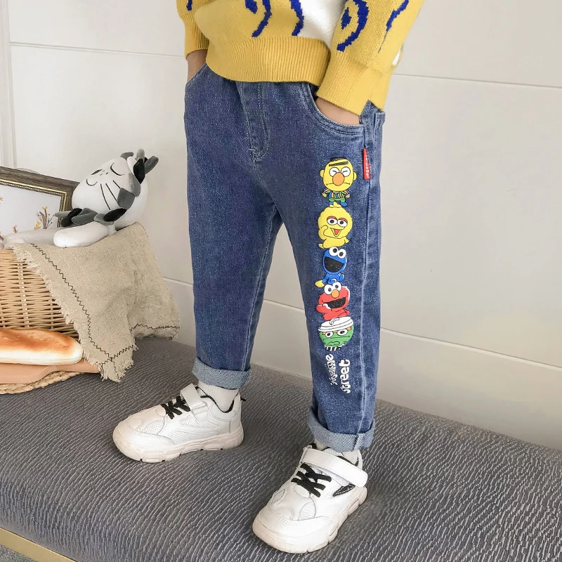 Джинсы с рисунком для мальчиков Джинсовые штаны Детские брюки Повседневные От 1