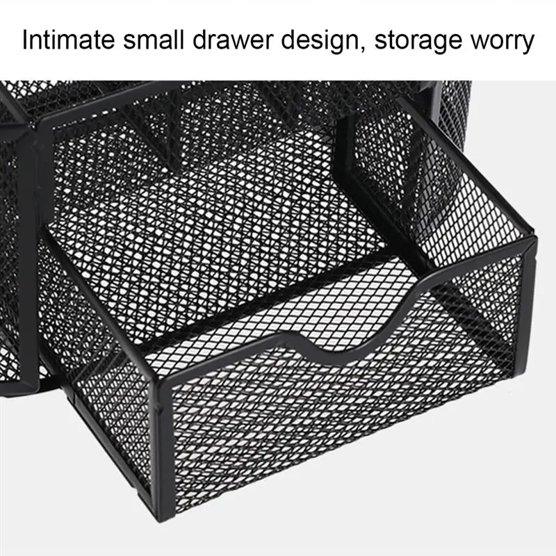

9 Grids Multifunction Desk Organizer Mesh Metal Pen Pencil Holder Stationery Sundries Container Box Office School Supplies