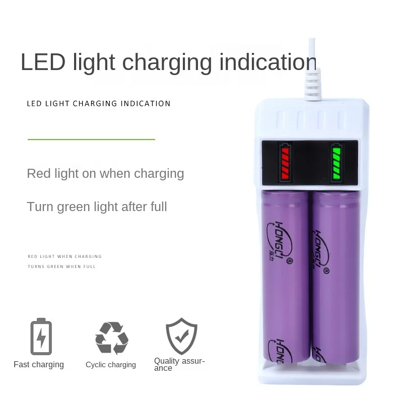 

2 Slot Li-ion Battery Charger Universal Battery USB Charger Smart led Chargering for Rechargeable Batteries 14500 /18650