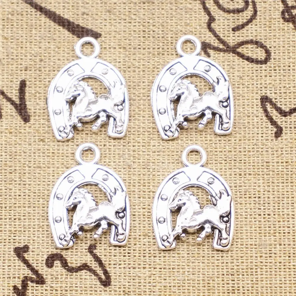 

Craft For Jewelry Findings Components 5pcs 23x17mm Antique Silver Color Horse Shoe Horse Charms
