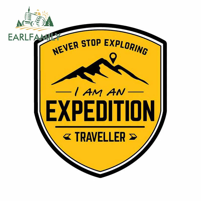 

EARLFAMILY 13cm x 11.2cm Expedition Travel Car Sticker Never Stop Exploring Decal Window Wall Decoration