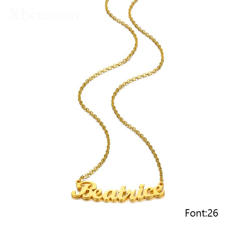Персонализированное ожерелье с именной табличкой из нержавеющей стали колье