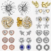 2021 genuine 925 sterling silver harry earrings pave snake chain pattern stud golden earrings women sterling silver jewelry gift