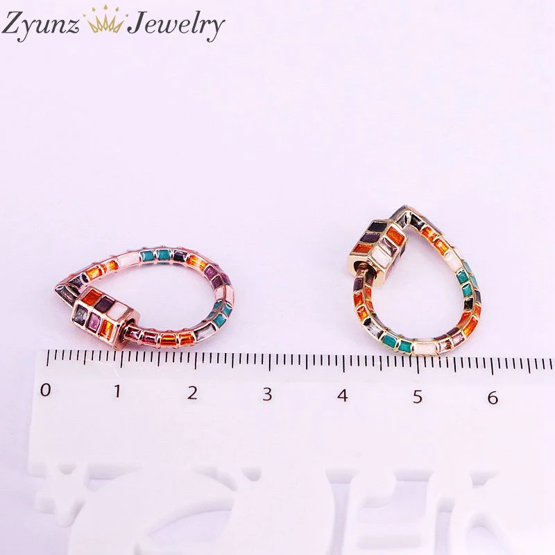 6 шт. в форме капли винтовые застежки замок карабин Эмаль Медь Разъем для