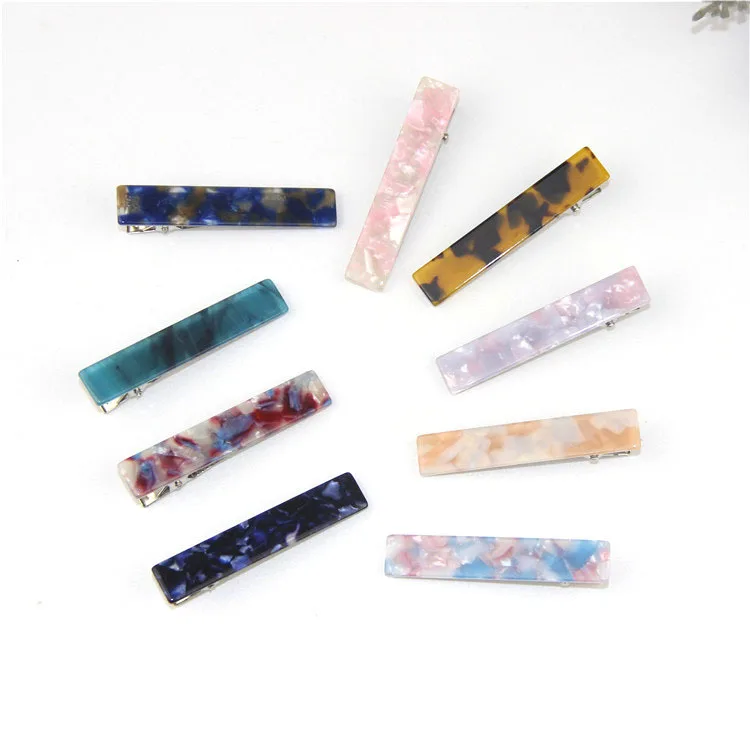 

Simple and Versatile Acetate Hairpin Natural Texture Word Clip Duckbill Clip Side Clip Hairpin Hair Accessories