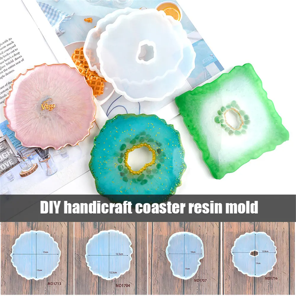 DIY Craft Tray Tools Kawaii Agate Irregular Coasters Resin Casting Mold Silicone Jewelry Making Epoxy Art Supplie Moul FP | Дом и сад