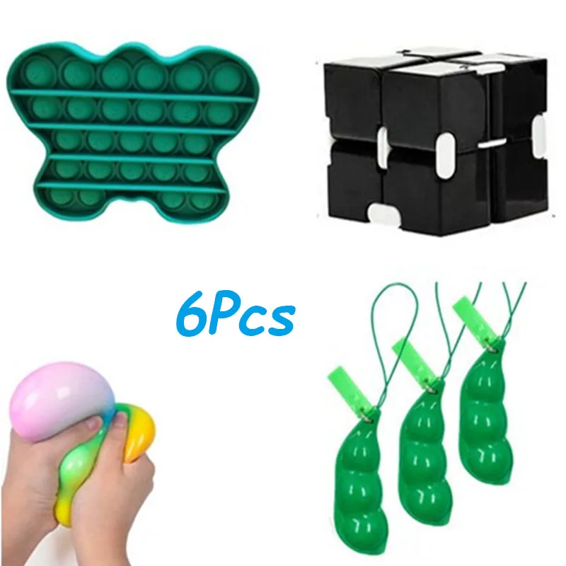 

Fidget Toys Anti Stress Sensory Toy Set Anxiety Relief Autism Popings Bubble Decompression Gift For Children Adults Squeeze Toys