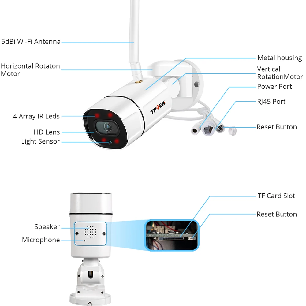 IP камера 5 Мп с поддержкой Wi Fi PTZ Onvif 1080P|Камеры видеонаблюдения| |