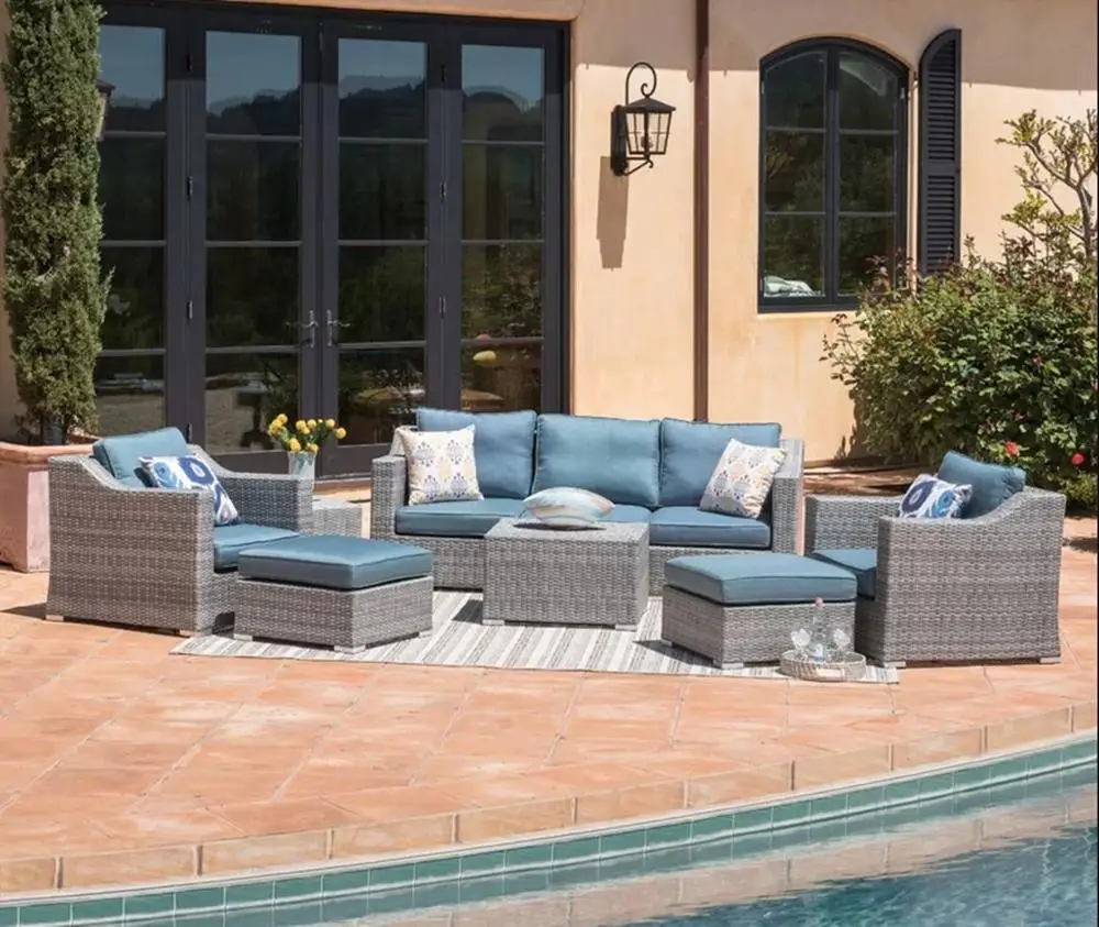 Уличный патио балкон садовый плетеный диван набор мебели | Мебель