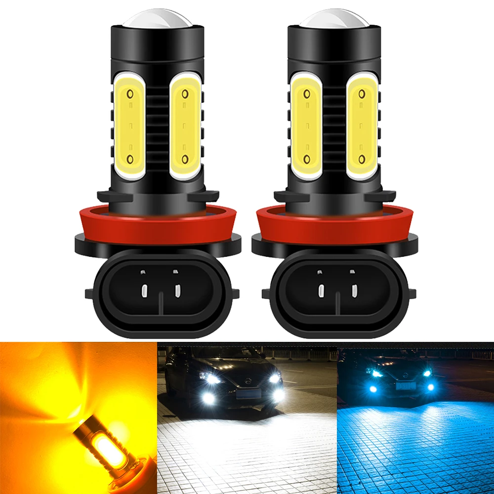 2pcs H11 H8 H9 LED Fog Lamp Yellow White 9006/HB4 9005/HB3 H27 881 Car Automobile Bulb Lamp Auto Fog Light 12V 6000K 3000K 8000K