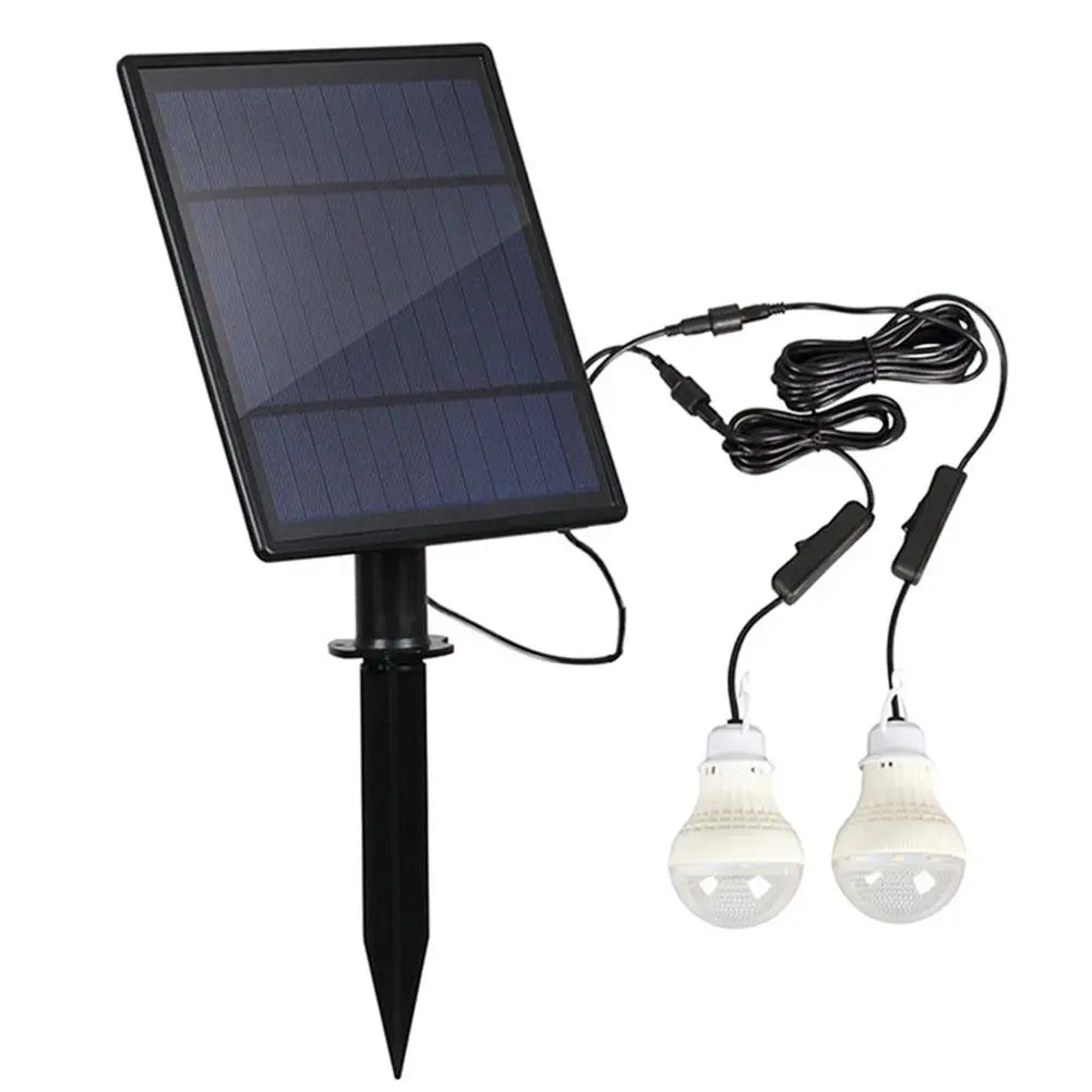 

Bright White Night Light Solar Powered LED Light Bulb With Solar Panel For Indoor Outdoor