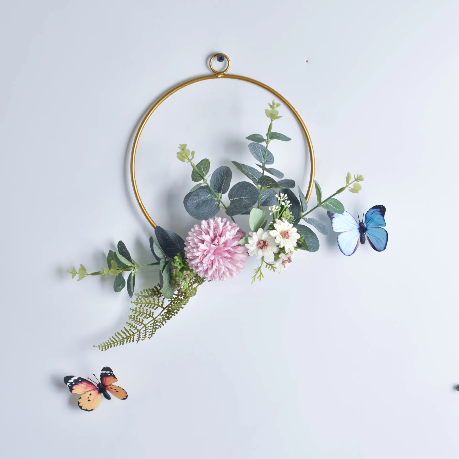 Металлический Цветочный венок искусственный гортензии с зелеными листьями