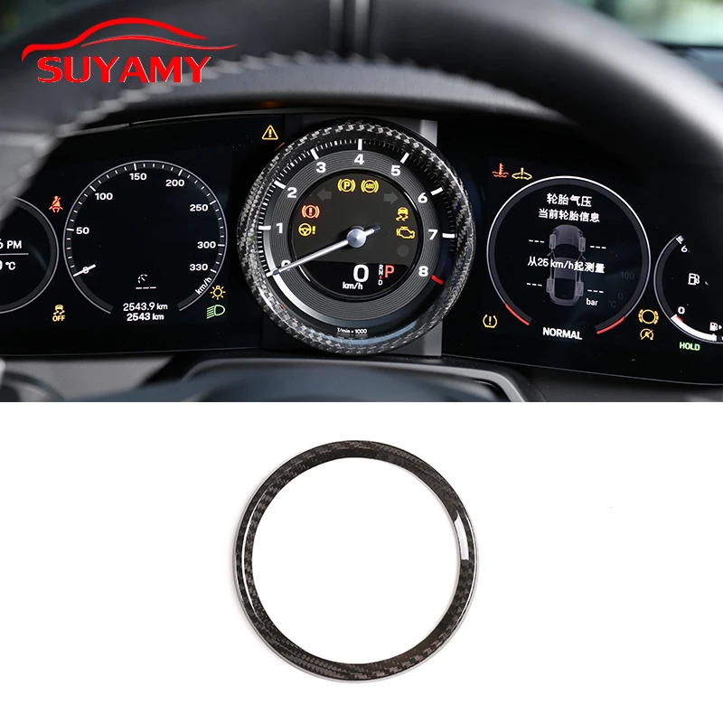 

For Porsche 911 2019-2020 Real Carbon Fiber Interior Stickers Dashboard Decoration Ring Tachometer Frame Modified Accessories