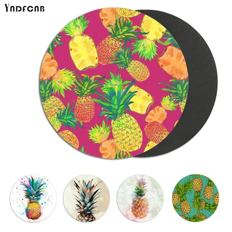 

Pineapple artistic Unique Desktop Pad Game Mousepad Anti-Slip Laptop PC Notebook 22x22cm Circular Mouse Mat