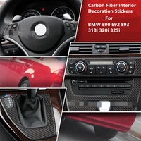 carbon fiber car interior central control air outlet steering wheel decoration stickers for bmw 3 series e90 e92 e93 car styling