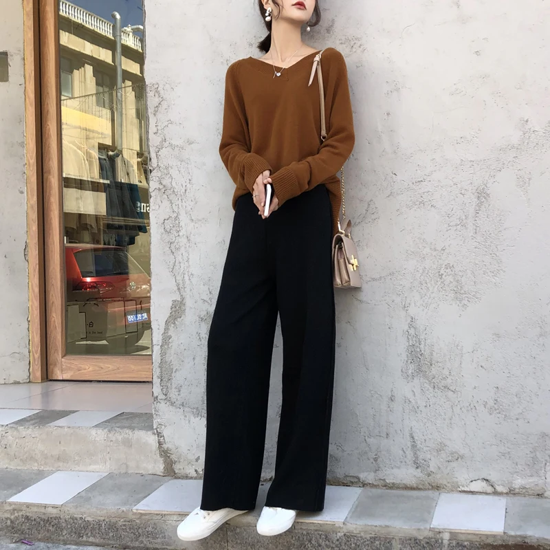Женские брюки 2019 новые весенние мягкие восковые удобные кашемировые трикотажные