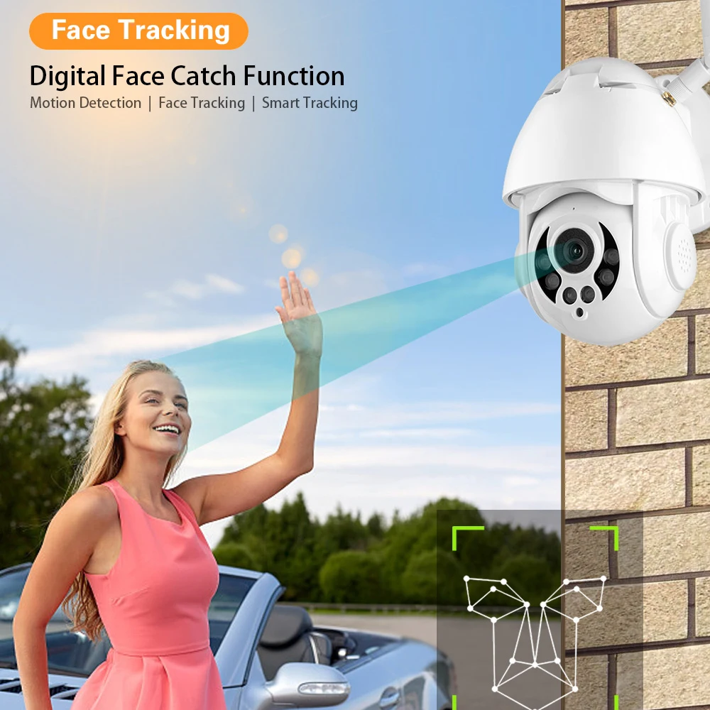 Беспроводная IP-Камера Wanscam 1080P наружная купольная PTZ-камера с датчиком движения