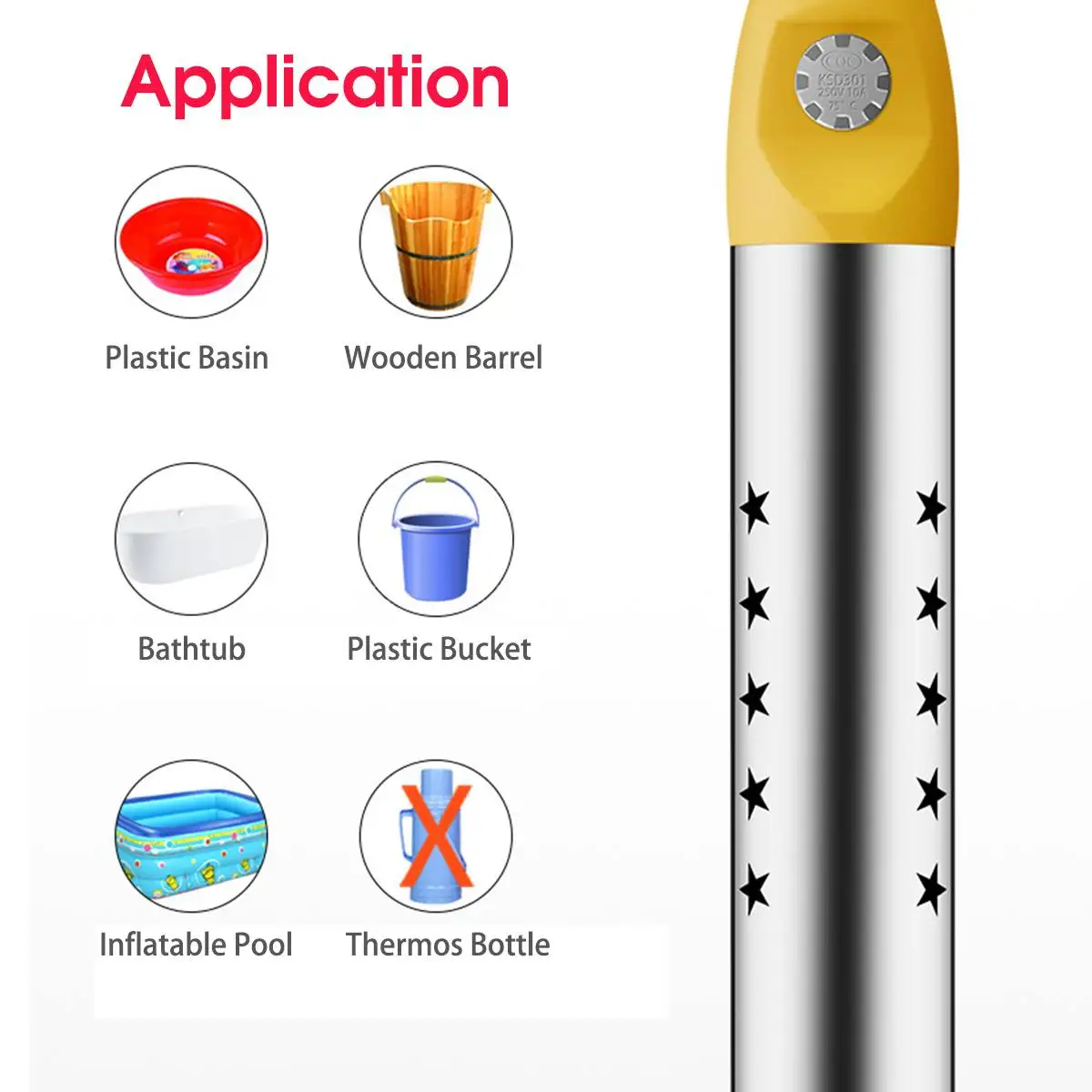 

2000W / 2500W Floating Electric Water Boiler Instant Water Heating Portable Immersion Suspension Bathroom Swimming Pool 220V