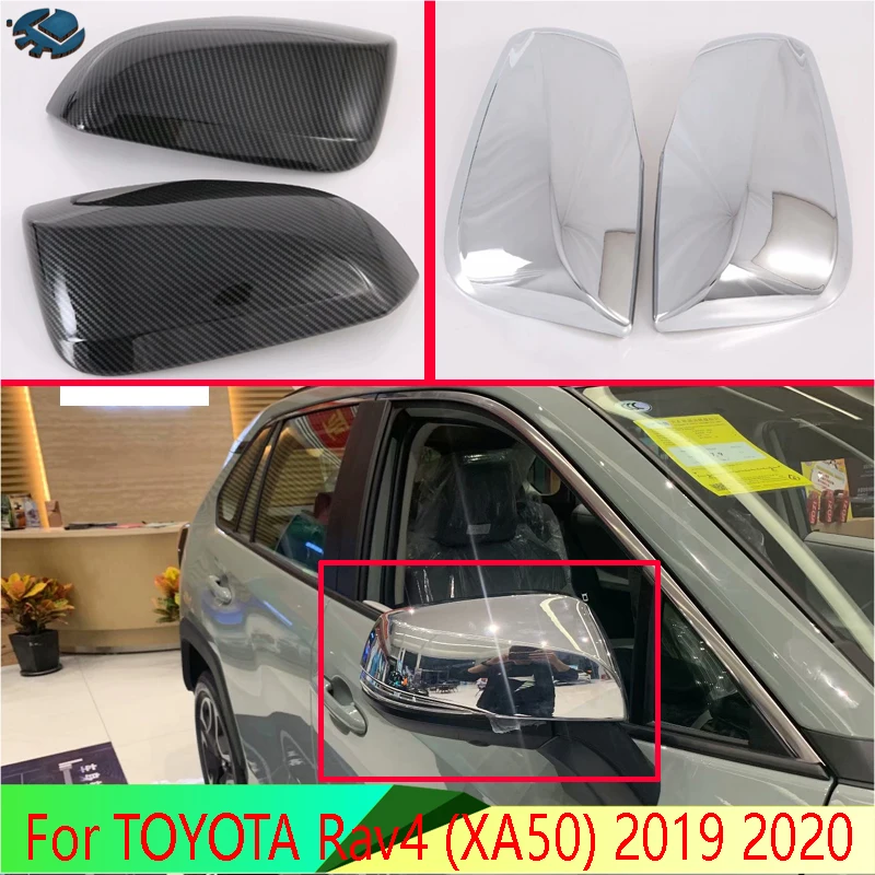 Для TOYOTA Rav4 XA50 2019 2020 ABS Хромированная дверная боковая зеркальная крышка Накладка