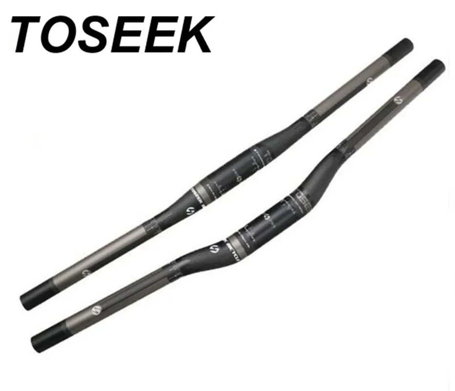 

TOSEEK-Manillar de bicicleta de carbono 3K, para ciclismo de montaña o de carretera, 600-760mm x 31,8mm