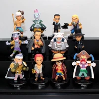 funny 12pcslot anime q version one piece luffy krieg sbanks buggy enel pvc figures dolls collectible model toy kids gift