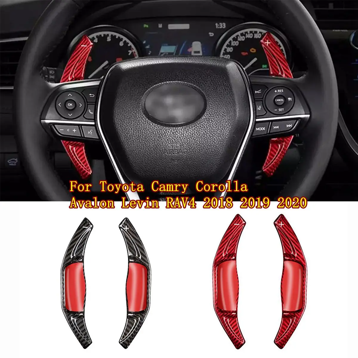 Автомобильный рычаг переключения передач на руль из углеродного волокна для Toyota