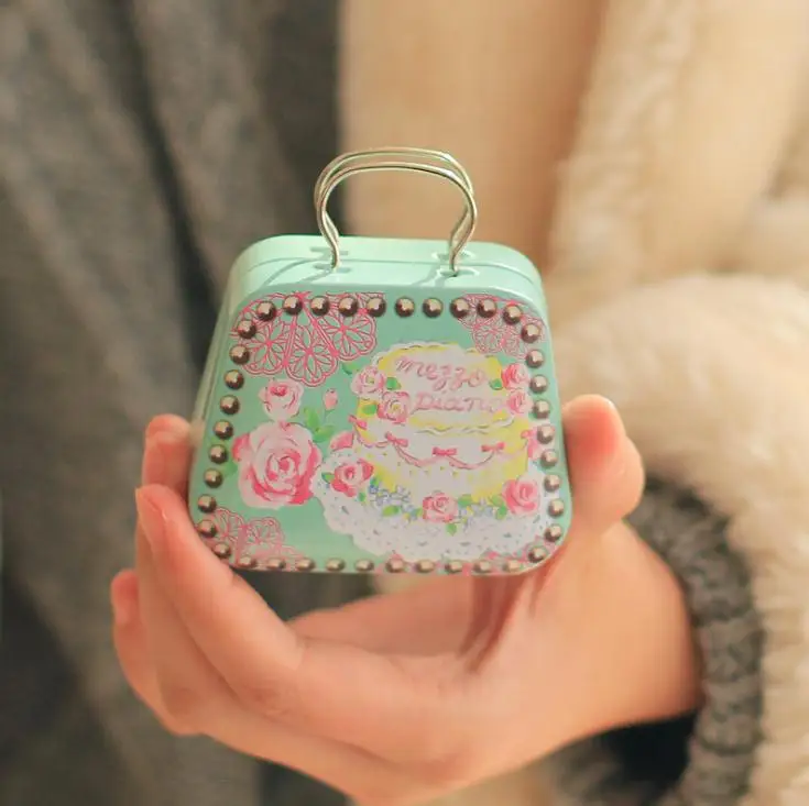 Дешево 100 шт. мини-сумочка жестяная коробка Домашний Органайзер для кабеля женский свадебный подарок контейнер для конфет ювелирных изделий чайны...