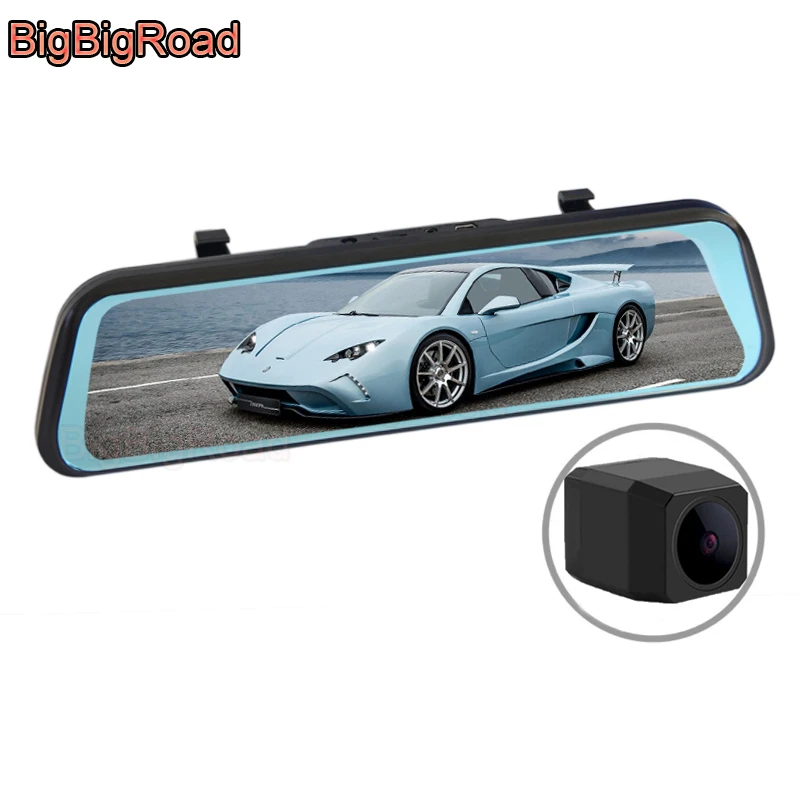 

BigBigRoad Car DVR Dash Camera Cam Stream RearView Mirror Video Recorder For Mitsubishi Fortis Galant Zinger Lancer EX EVo ASX