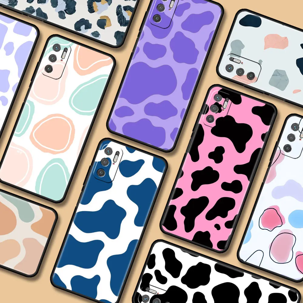 

White Black Cow Symbol Pattern Print Phone Case For Xiaomi Redmi Note 9S 9 8 Pro 9C 7 8T 8 10 9A 7A K40 4G 8A Cover Soft Capa