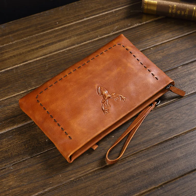 Мужские бумажники из натуральной кожи с объемным оленем для кредитных карт