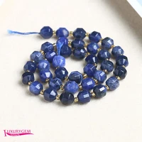 natural blue sodalite stone spacer loose beads high quality 6810mm faceted olives shape diy gem jewelry making bead a3833