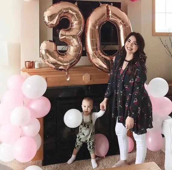 40Inch Big Foil Birthday Balloons Air Helium Number Balloon Figures Happy Birthday Party Decorations Kid Baloons Birthday Balon