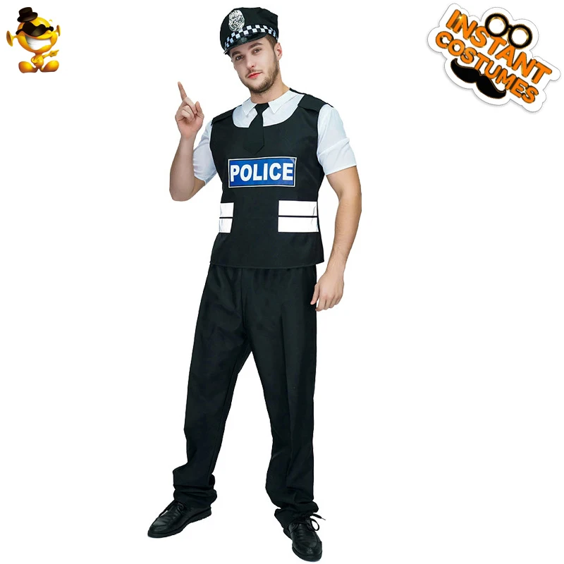 Мужские полицейские костюмы для вечерние ринки КОСПЛЕЙ НАРЯДЫ полицейского на